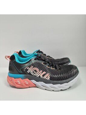 HOKA ONE ONE Arahi Women's Black Peach Blue Running Sneakers US Size 8.5